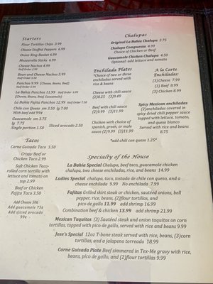 Menu photo 1 La Bahia Restaurant Goliad, TX Menu photo 1 La Bahia Restaurant Goliad, TX
