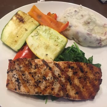 Applebee's Grill + Bar - Cedar salmon with grilled veggies and mashed potatoes - Sports Bars Near Me - Portland, Texas