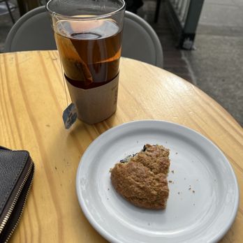 Caffe Strada - Blueberry scone looks like their famous cookies. - Coffee & Tea Near Me - Berkeley, California Caffe Strada - Blueberry scone looks like their famous cookies. - Coffee & Tea Near Me - Berkeley, California
