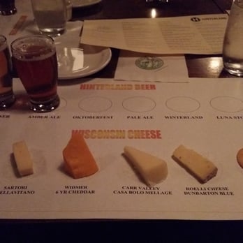 Hinterland Brewery - Cheese and beer pairing - New American Near Me - Green Bay, Wisconsin