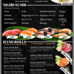 Shogun Sushi - Set menu pg 1