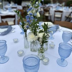 California Party Rentals - Light Blue water goblet 
Flora style
