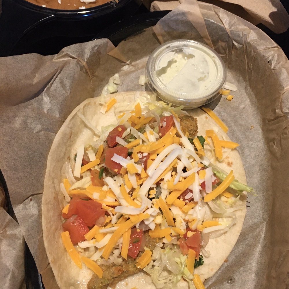 Torchy's Tacos - Fried avocado taco with side of refried beans - Tacos Near Me - Rogers, Arkansas