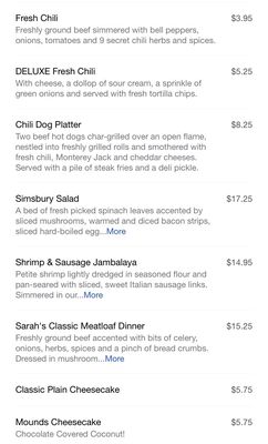 Menu photo 5 Antonio's Restaurant Simsbury, CT