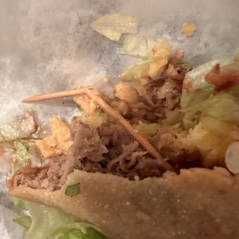 Someburros - Toothpick in taco after being spit out - Mexican Near Me - Chandler, Arizona