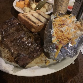 Como Steak House - Ribeye, loaded potato and toast. - Steakhouses Near Me - Como, Mississippi