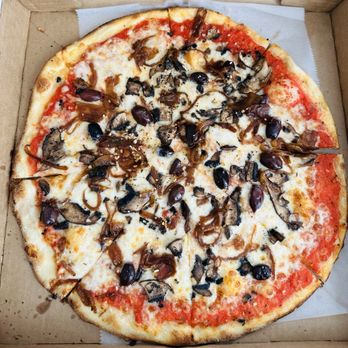 Peel Pizza - Carmelized Onion, Portabella Mushrooms, Kalamata Olives - Pizza Near Me - Cohasset, Massachusetts