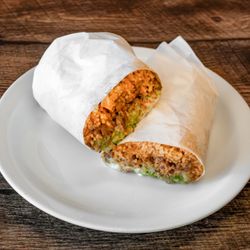 Taqueria Zapotlanejo - Super Burrito - rice, refried beans, lettuce, tomatoes, onions, cheese, sour cream, guacamole, mild red salsa, & your choice of protein.