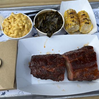 Pig Beach BBQ - Macaroni & Cheese, Collard Greens, Corn, Ribs, Sausage - Barbeque Near Me - Astoria, New York