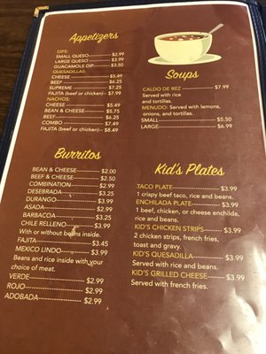 Menu photo 5 Mexico Lindo Restaurant Amarillo, TX
