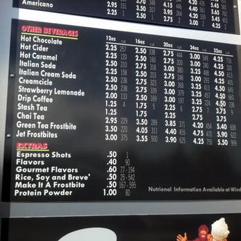 BigFoot Java - a menu for a restaurant - Coffee & Tea Near Me - Shelton, Washington