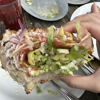 Gjusta - Italian sub- fresh flavorful take on a classic. I found the bread too hard to bite into. Swap the mayo for aioli instead. - Bakeries Near Me - Venice, California Gjusta - Italian sub- fresh flavorful take on a classic. I found the bread too hard to bite into. Swap the mayo for aioli instead. - Bakeries Near Me - Venice, California