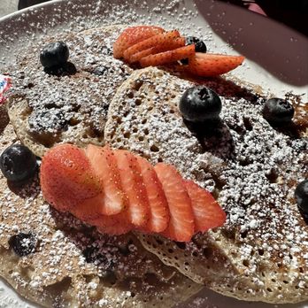 Cafe Milan - Whole wheat blueberry pancakes - Breakfast & Brunch Near Me - Playa Del Rey, California Cafe Milan - Whole wheat blueberry pancakes - Breakfast & Brunch Near Me - Playa Del Rey, California