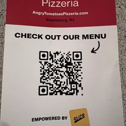 Angry Tomatoes - Scan for the menu.