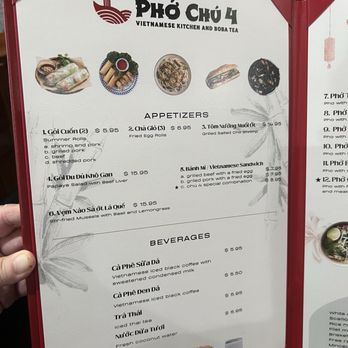 Pho Chu 4 - Appetizer and partial drink menu - Bubble Tea Near Me - Orlando, Florida