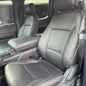 Autotronica - 2021 Ford F-150 with black leather and color match stitching. - Auto Customization Near Me - Anaheim, California Autotronica - 2021 Ford F-150 with black leather and color match stitching. - Auto Customization Near Me - Anaheim, California