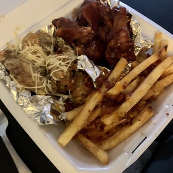 Fairley's Wings - Traditional garlic parm and bbq wings w/ bacon cheese fries - Chicken Wings Near Me - Hattiesburg, Mississippi Fairley's Wings - Traditional garlic parm and bbq wings w/ bacon cheese fries - Chicken Wings Near Me - Hattiesburg, Mississippi