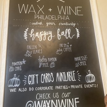 Wax + Wine - One candle, I made toasted pumpkin spice mixed with harvest spice .... Omg!!! - Venues & Event Spaces Near Me - Philadelphia, Pennsylvania Wax + Wine - One candle, I made toasted pumpkin spice mixed with harvest spice .... Omg!!! - Venues & Event Spaces Near Me - Philadelphia, Pennsylvania