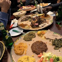 Veggie combo, Awaze Tibs, raw beef Veggie combo, Awaze Tibs, raw beef