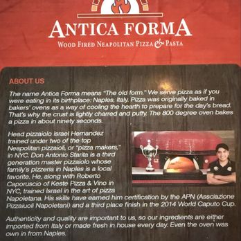 Antica Forma - Menu - Pizza Near Me - Vernal, Utah