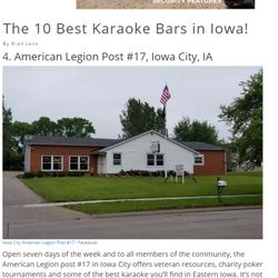 Iowa City American Legion - Voted 1 of the 10 Best Karaoke Bars in Iowa!