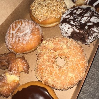Dandee Donut Factory - Sour cream, jelly filled, pb&j (wouldn't recommend), marble, mounds (coconut chocolate), dandee, Boston cream - Donuts Near Me - Pompano Beach, Florida Dandee Donut Factory - Sour cream, jelly filled, pb&j (wouldn't recommend), marble, mounds (coconut chocolate), dandee, Boston cream - Donuts Near Me - Pompano Beach, Florida