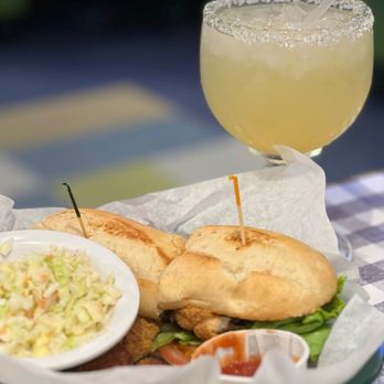 Flying Fish - Blackened shrimp po' boy, margarita - Seafood Near Me - Coppell, Texas Flying Fish - Blackened shrimp po' boy, margarita - Seafood Near Me - Coppell, Texas