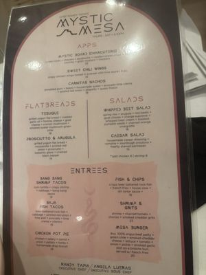 Menu photo 1 Mystic Mesa Santa Fe, NM