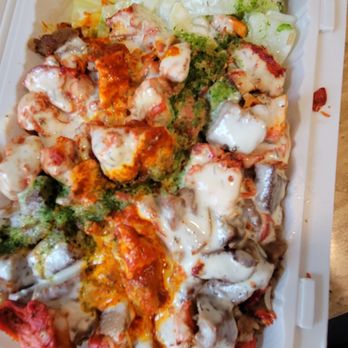 Shah's Halal Food - a tray of halal food - Halal Near Me - Sunnyside, New York Shah's Halal Food - a tray of halal food - Halal Near Me - Sunnyside, New York