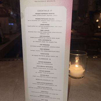 Sisters - Cocktail menu - Music Venues Near Me - Brooklyn, New York