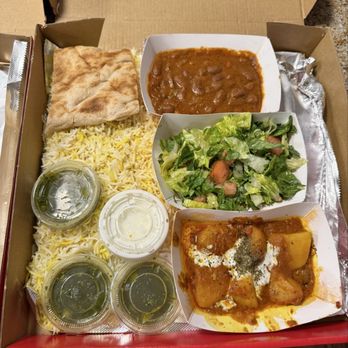 Afghani Box - Veggie Box (w white saffron rice, extra chutney) - Afghan Near Me - Naperville, Illinois