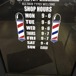 Off The Topp Barber Shop - Hours posted on door