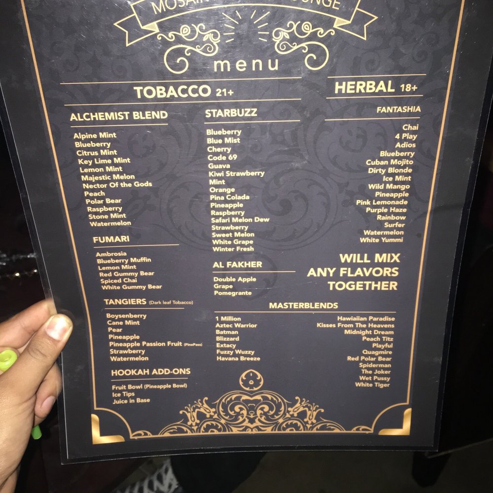 Mosaik Hookah Lounge - All the hookah tobacco and herbal flavors. - Hookah Bars Near Me - Downey, California