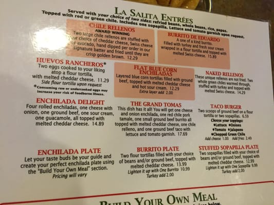Menu photo 5 La Salita Restaurant Albuquerque, NM
