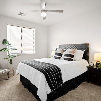 Acero Hawes Crossing Apartments - Bright Bedroom with Ceiling Fan - Apartments Near Me - Mesa, Arizona
