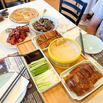 Beijing Tasty House - Green onion pancake, sweet and sour pork spareribs, Beijing braised eggplant, Beijing roast duck combo - Chinese Near Me - San Gabriel, California