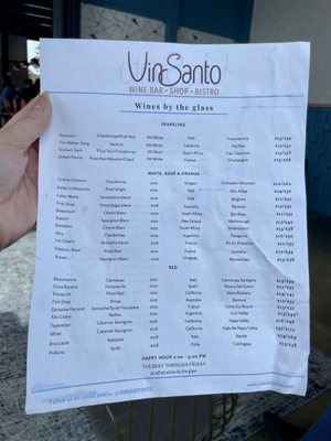 Menu photo 3 Vin Santo Houston, TX