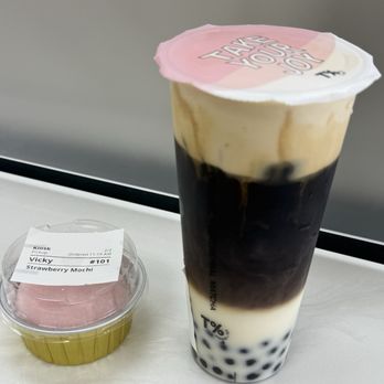 T% Coffee + Tea - Rocklin - Strawberry mochi, iced Vietnamese coffee with honey boba - Bubble Tea Near Me - Rocklin, California T% Coffee + Tea - Rocklin - Strawberry mochi, iced Vietnamese coffee with honey boba - Bubble Tea Near Me - Rocklin, California