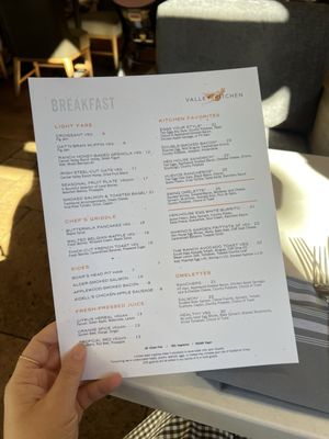 Menu photo 1 Valley Kitchen Carmel, CA