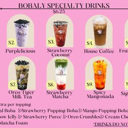 Bobaly Mochi - Menu