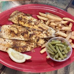 Blackened flounder