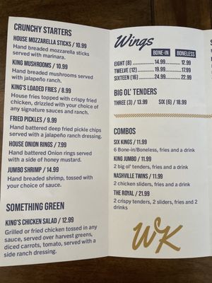 Menu photo 2 Wing Kings Phoenix, AZ