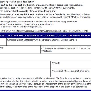 Peace of Mind Structural - Detail from the "Dwelling Retrofit Verification Form" (CEADRV - 01/2019) - General Contractors Near Me - San Mateo, California Peace of Mind Structural - Detail from the "Dwelling Retrofit Verification Form" (CEADRV - 01/2019) - General Contractors Near Me - San Mateo, California