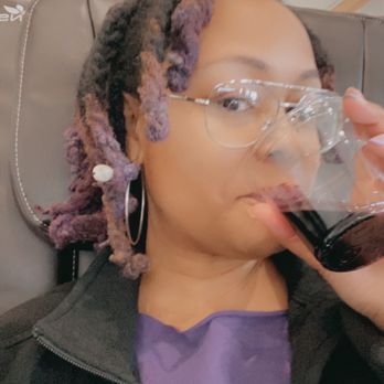 Premium Nails & Spa - Sipping on a sangria during my deluxe pedicure - Nail Salons Near Me - Charlotte, North Carolina