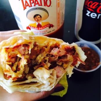 Ham 'n Scram - Ham burrito with salsa & Tapatio! - Breakfast & Brunch Near Me - Westminster, California