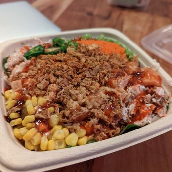 The Poke Box - a bowl of food on a table - Salad Near Me - Toronto, Ontario
