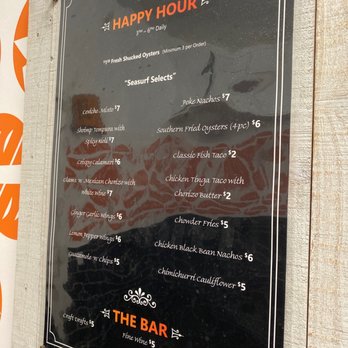Seasurf Fish Co - Happy hour menu - Seafood Near Me - Del Mar, California