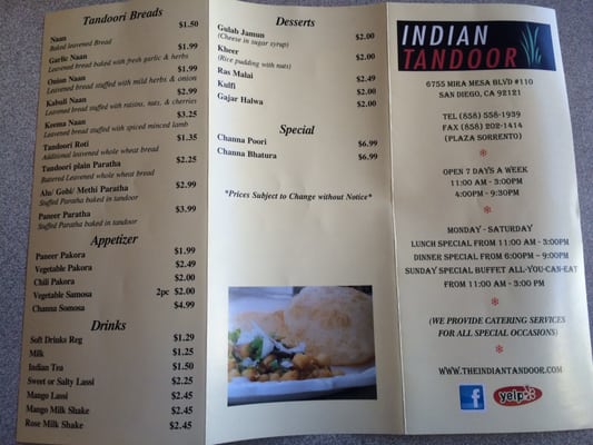 Menu photo 8 Indian Tandoor San Diego, CA