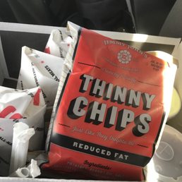 Chips and sandwiches and drinks