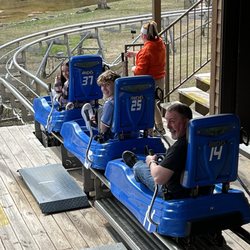 Runaway Mountain Coaster at Branson Mountain Adventure Park - The crazies heading off.